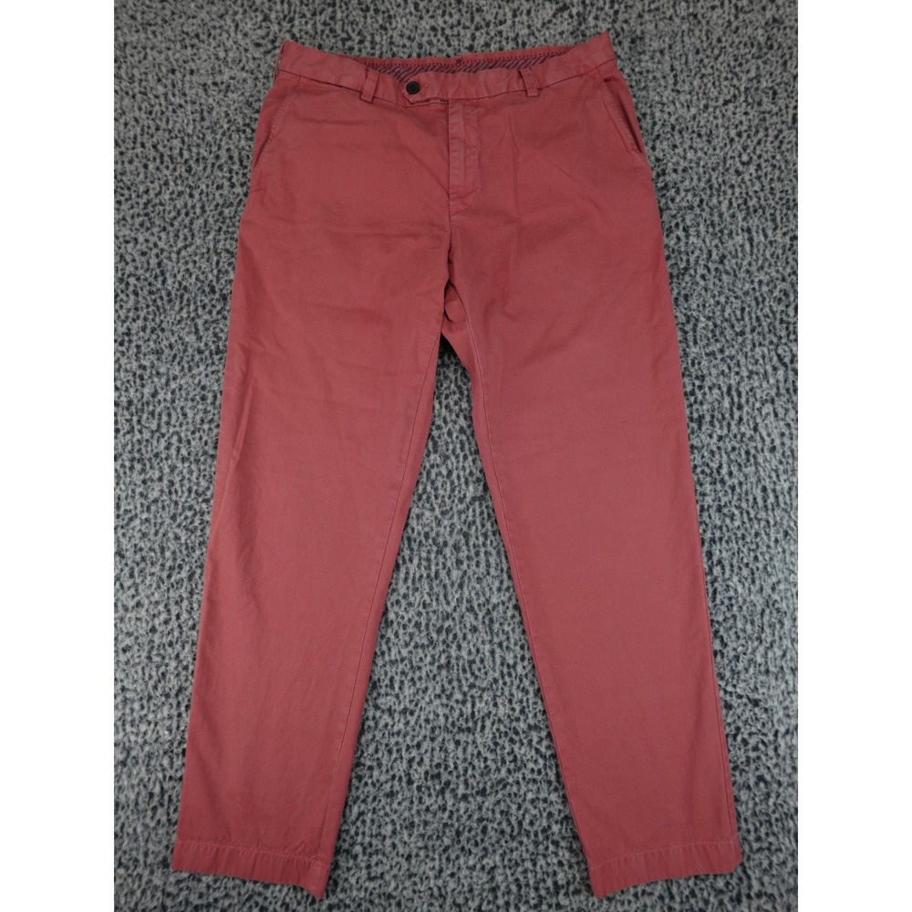 Brooks Bro's Milano Chino Pants Mens 36 Red Excellent Slim Fit‎ Cotton Stretch